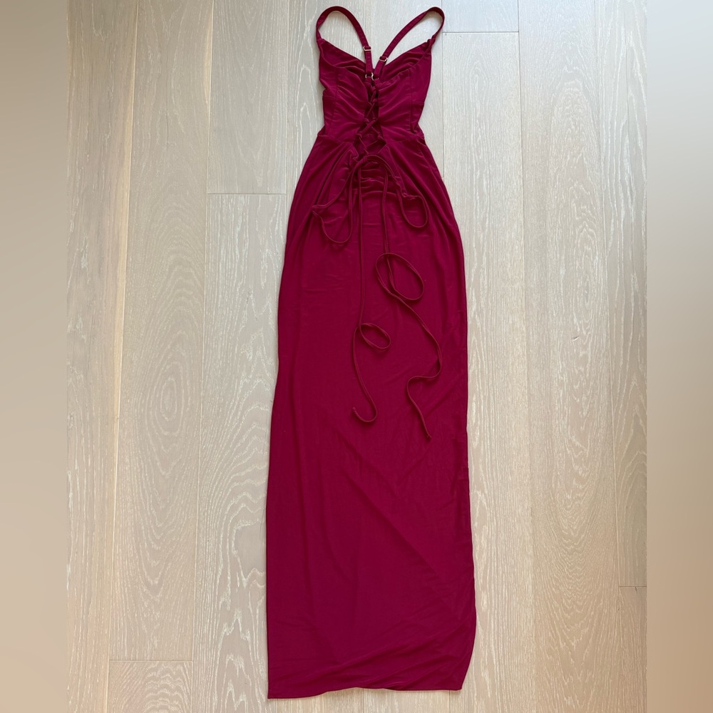 AYM Studio Elva Wine Red Dress - Picture 2 of 5